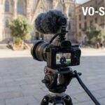 VO-SOT-PKG: Camera with microphone on tripod in Barcelona square